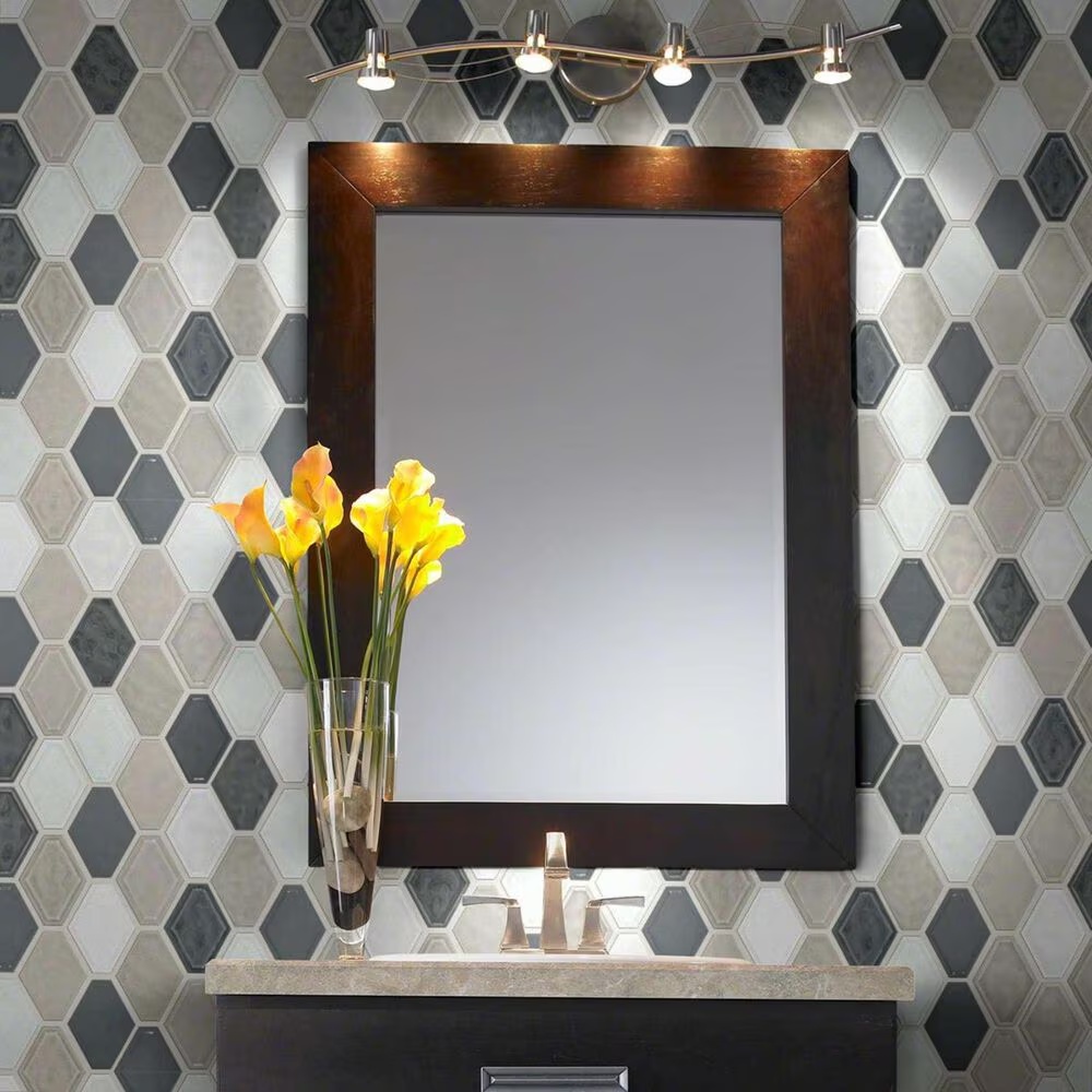 Shaw Geoscape Diamond Warm Blend 12.4" x 10.43" Ceramic Mosaic Sheet
