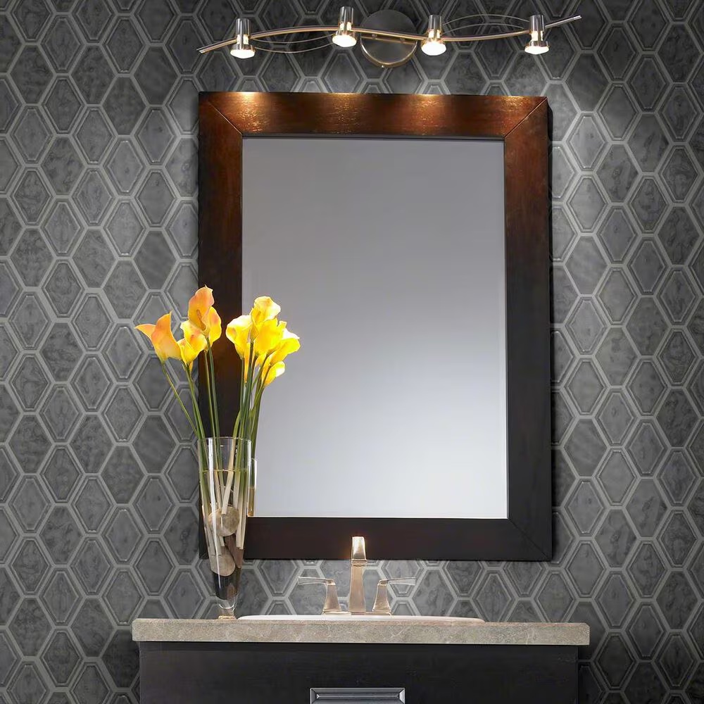 Shaw Geoscape Diamond Dark Grey 12.4" x 10.43" Ceramic Mosaic Sheet
