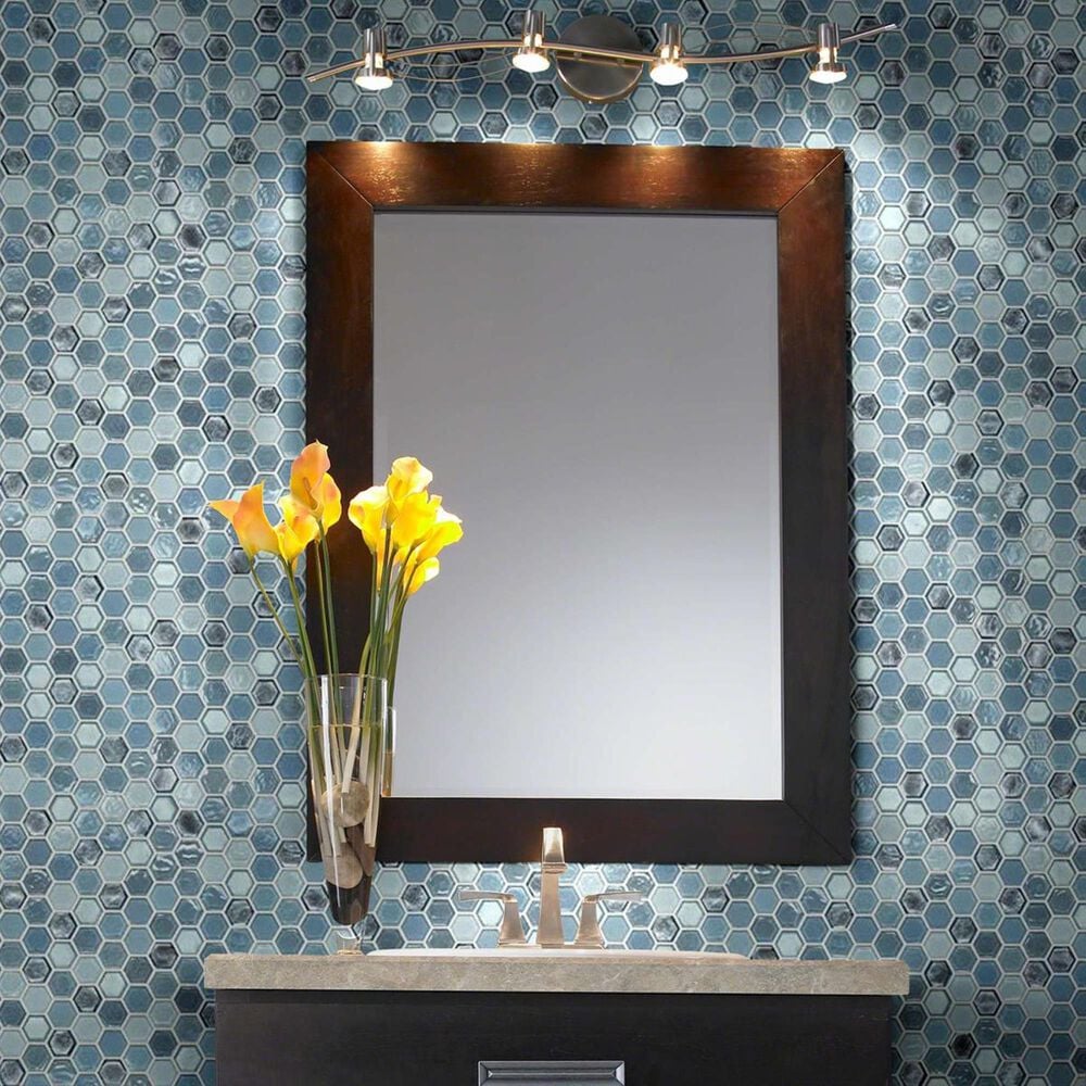 Shaw Molten Hexagon Santorini 11.49" x 11.02" Glass Mosaic Sheet