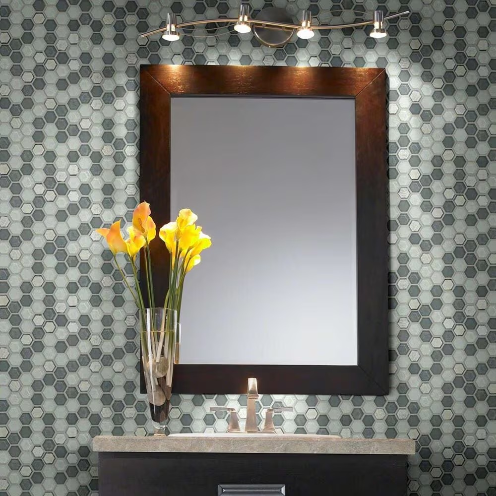Shaw Molten Hexagon Nickel 11.49" x 11.02" Glass Mosaic Sheet