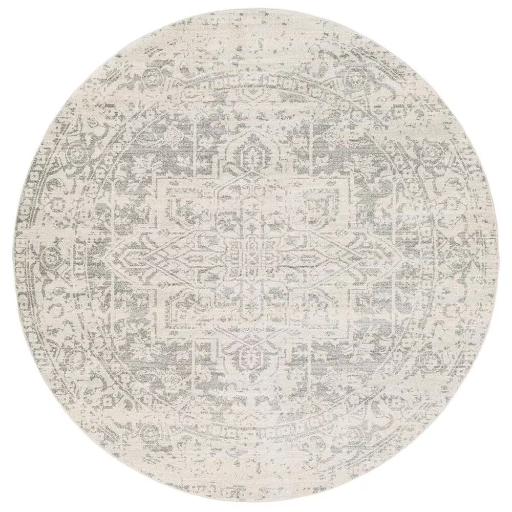 Surya Harput HAP-1024 7'10" Round Charcoal, Light Gray and Beige Area Rug