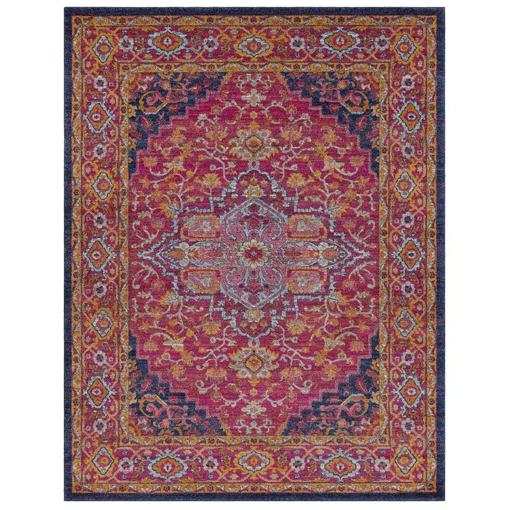 Surya Harput HAP-1009 7'10" x 10'3" Garnet, Blue and Saffron Area Rug