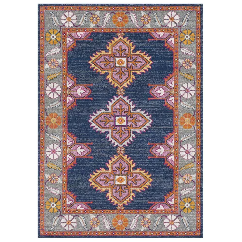 Surya Harput HAP-1037 5'3" x 7'3" Blue and Gray Area Rug