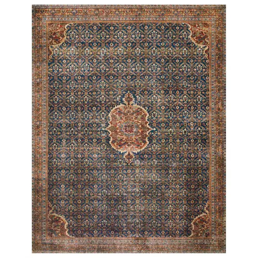 Loloi II Layla LAY-09 3'6" x 5'6" Cobalt Blue and Spice Area Rug