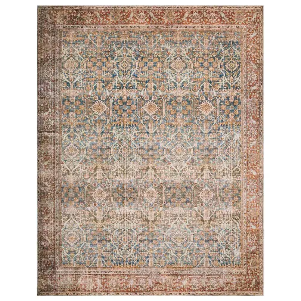 Loloi II Layla LAY-04 9' x 12' Ocean and Rust Area Rug