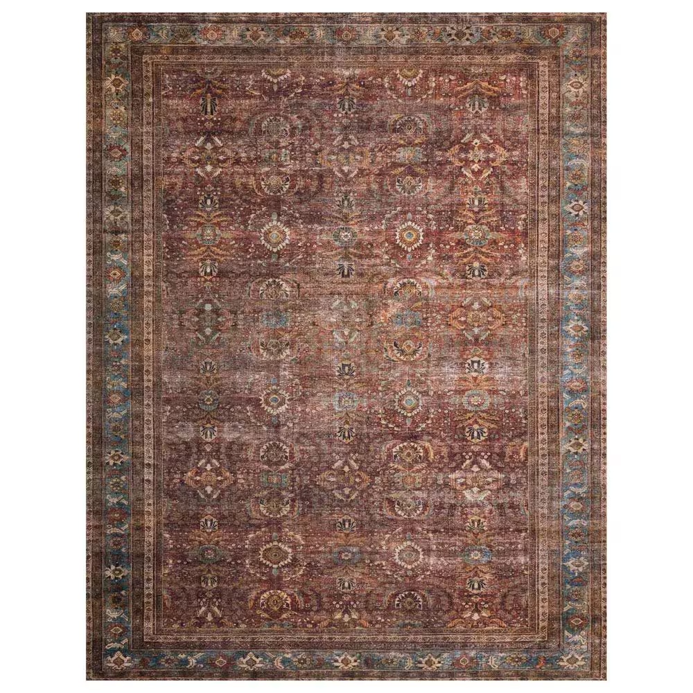 Loloi II Layla LAY-01 5' x 7'6" Brick and Blue Area Rug