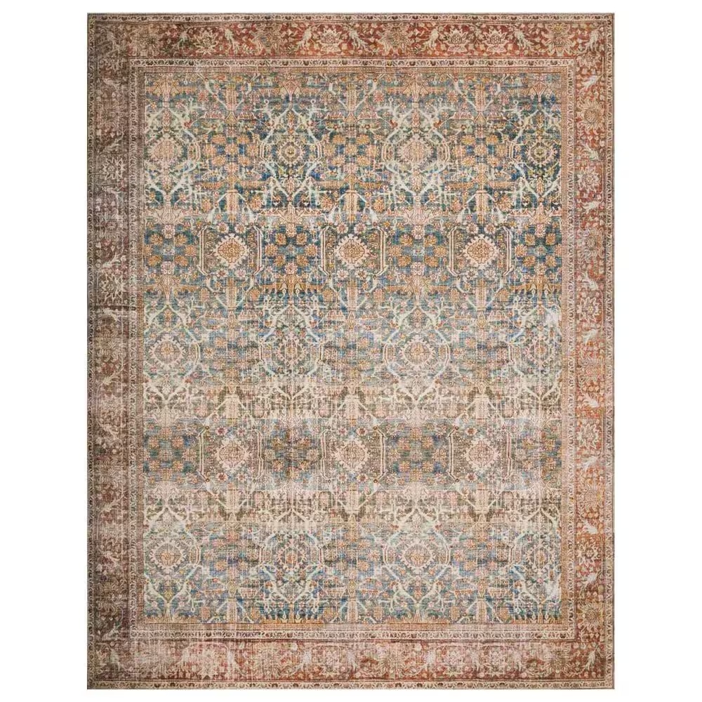 Loloi II Layla LAY-04 3'6" x 5'6" Ocean and Rust Area Rug