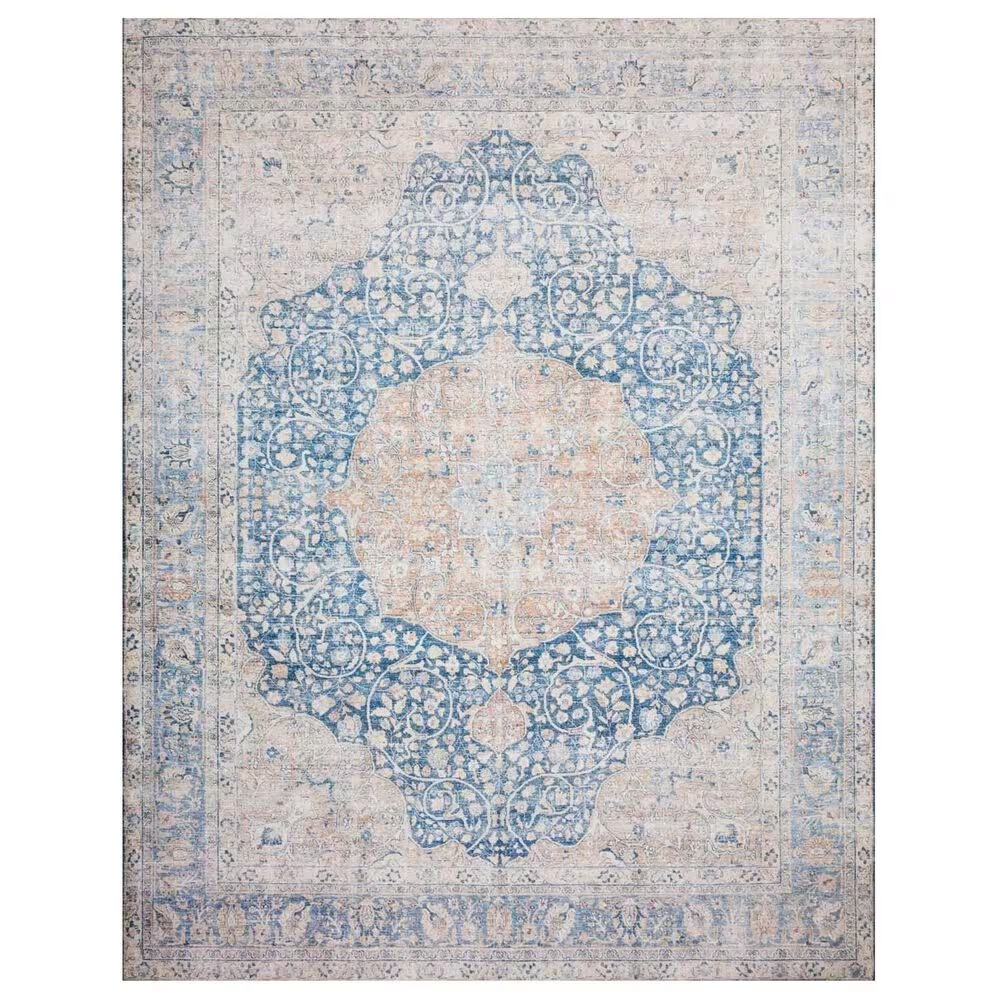 Loloi II Layla LAY-07 2'3" x 3'9" Blue and Tangerine Scatter Rug