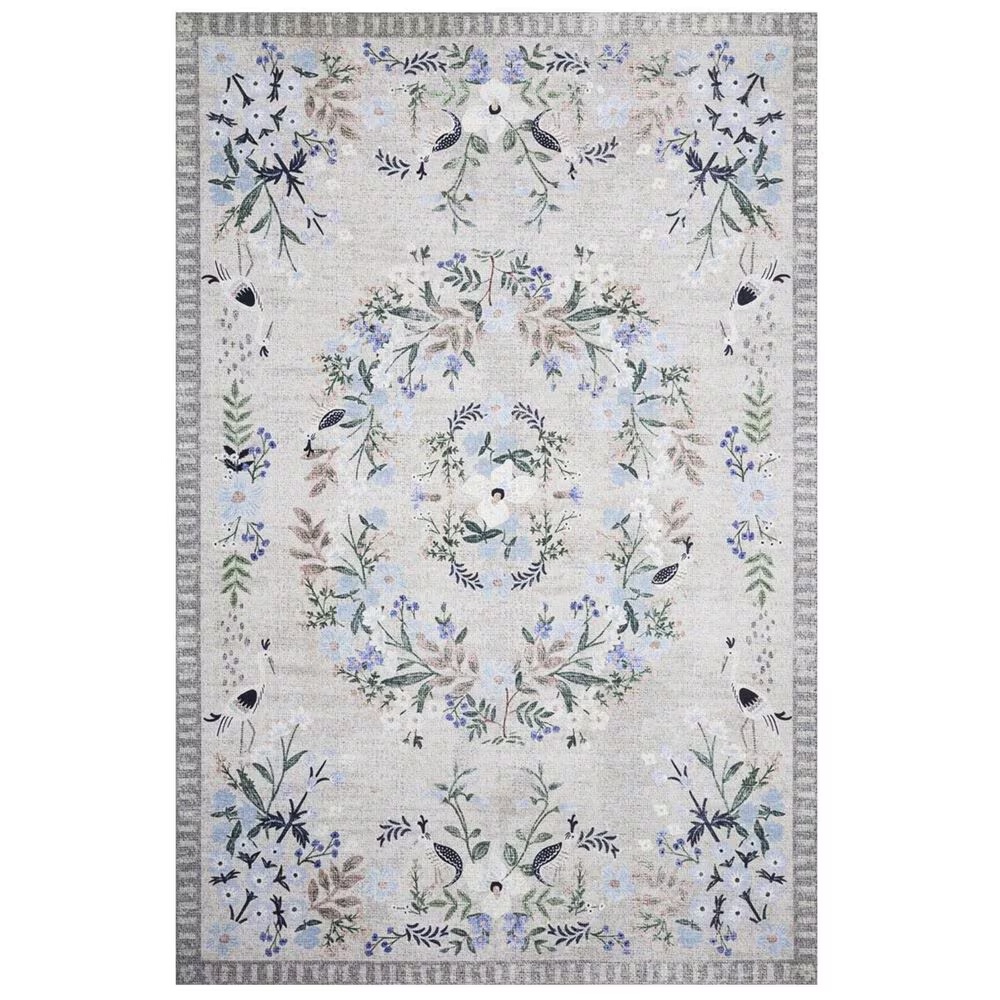 Rifle Paper Co. x Loloi Palais PAL-03 7'6" x 9'6" Stone and Grey Area Rug