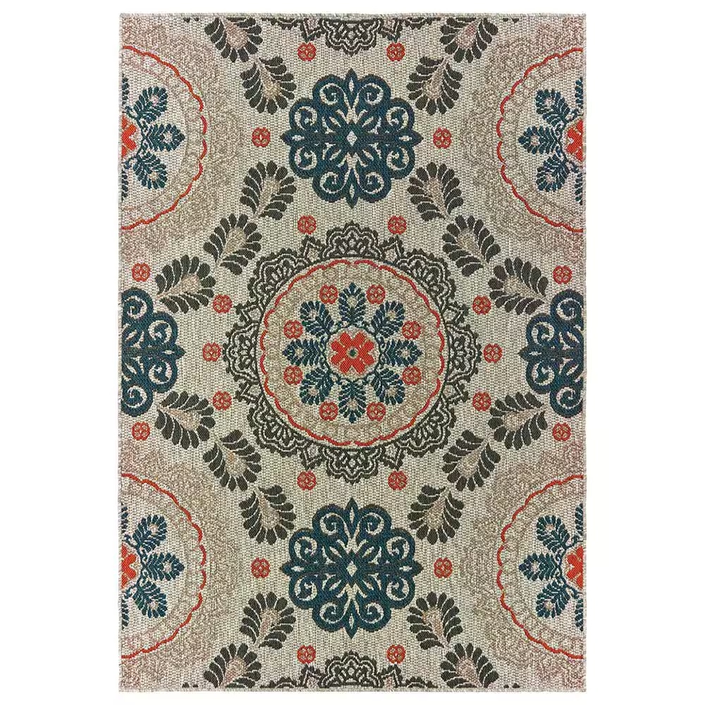 Oriental Weavers Latitude 1903W 9'10" x 12'10" Grey Area Rug