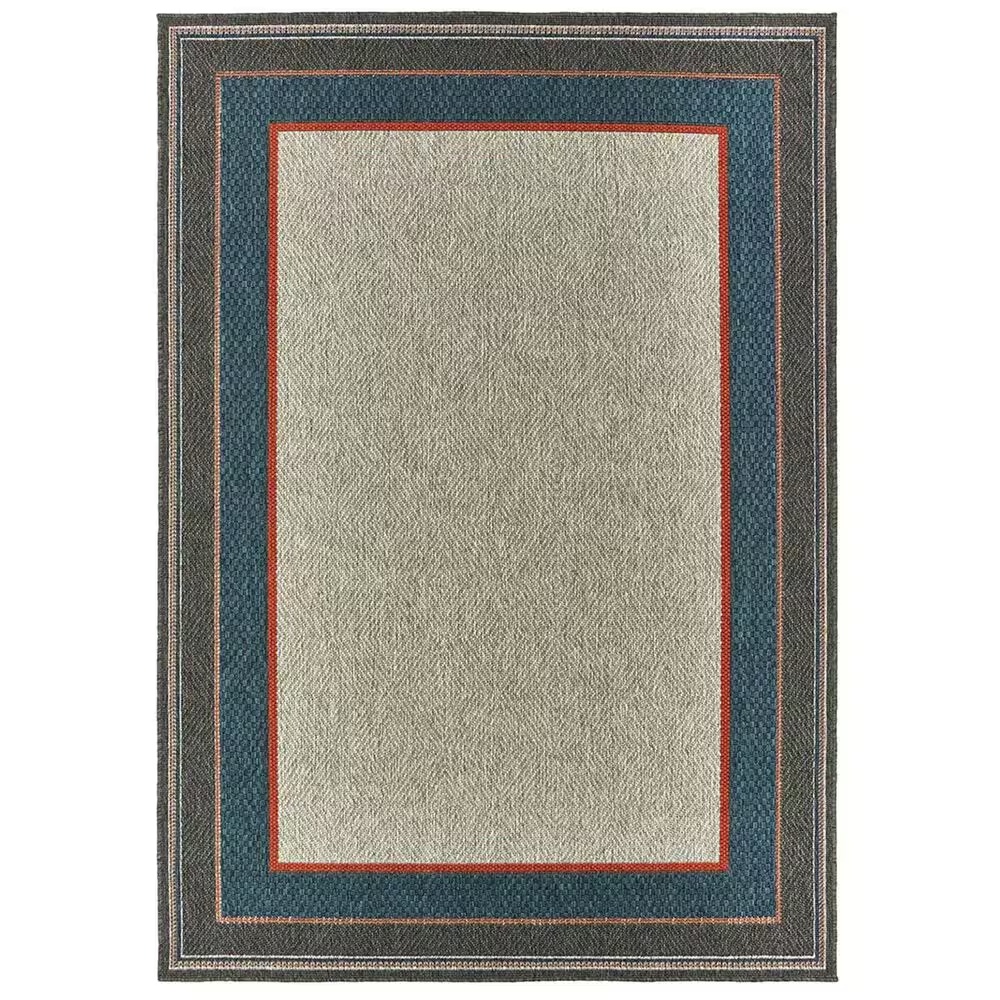 Oriental Weavers Latitude 8021L 6'7" x 9'2" Grey and Blue Area Rug