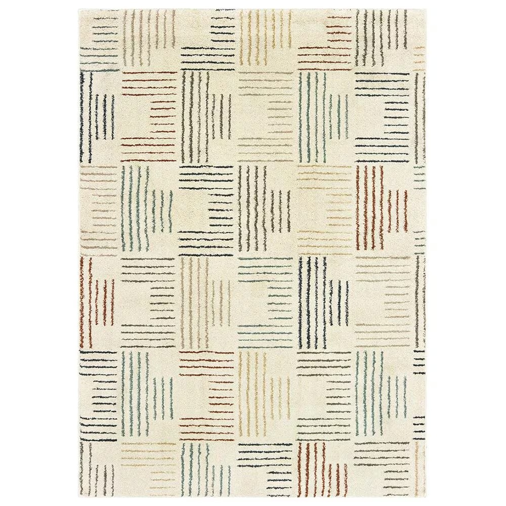 Oriental Weavers Carson 9663A 6'7" x 9'2" Ivory Area Rug
