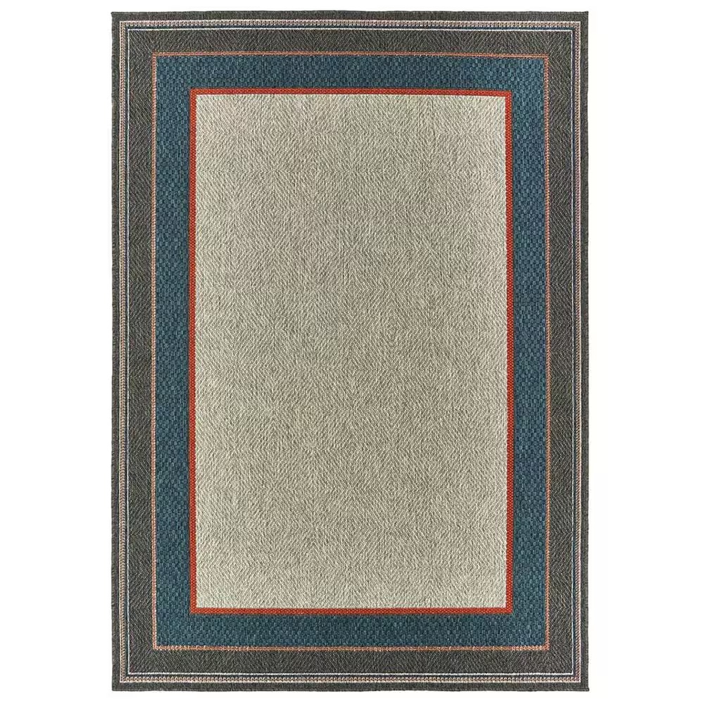 Oriental Weavers Latitude 8021L 5'3" x 7'3" Grey and Blue Area Rug