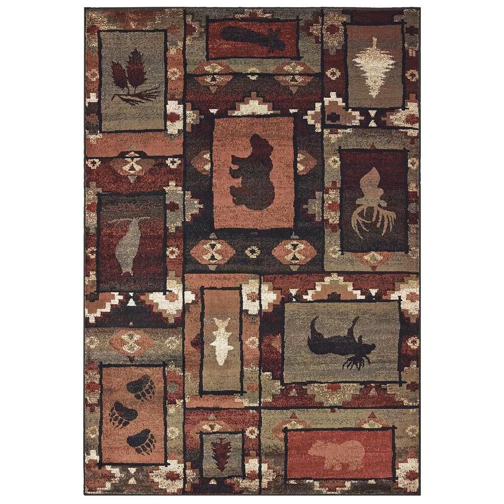 Oriental Weavers Woodlands 9601D 7'10" x 10' Brown Area Rug