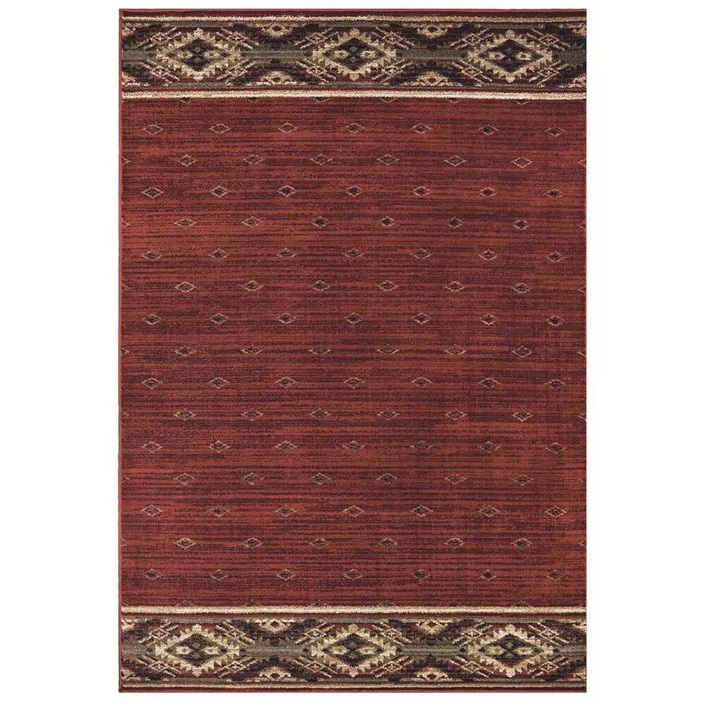 Oriental Weavers Woodlands 9652C 3'10" x 5'5" Red Area Rug