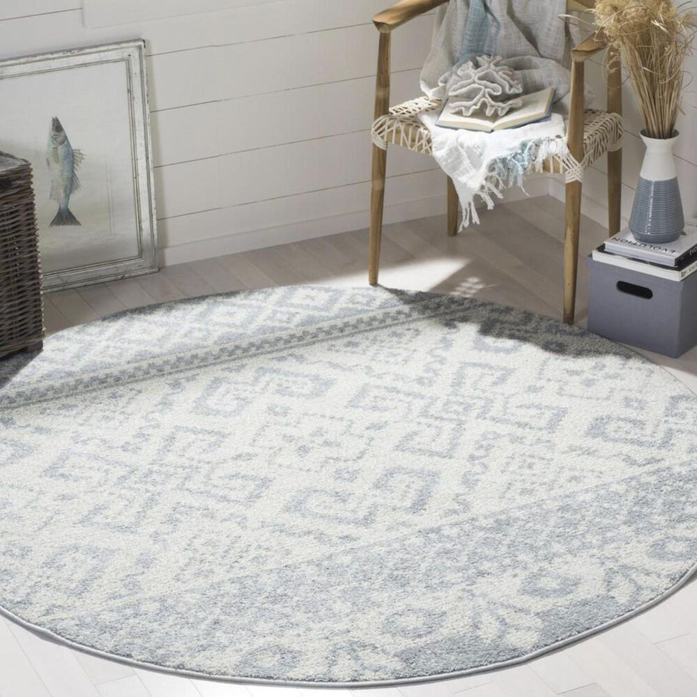 Safavieh Adirondack ADR107T 6' Round Slate and Ivory Area Rug