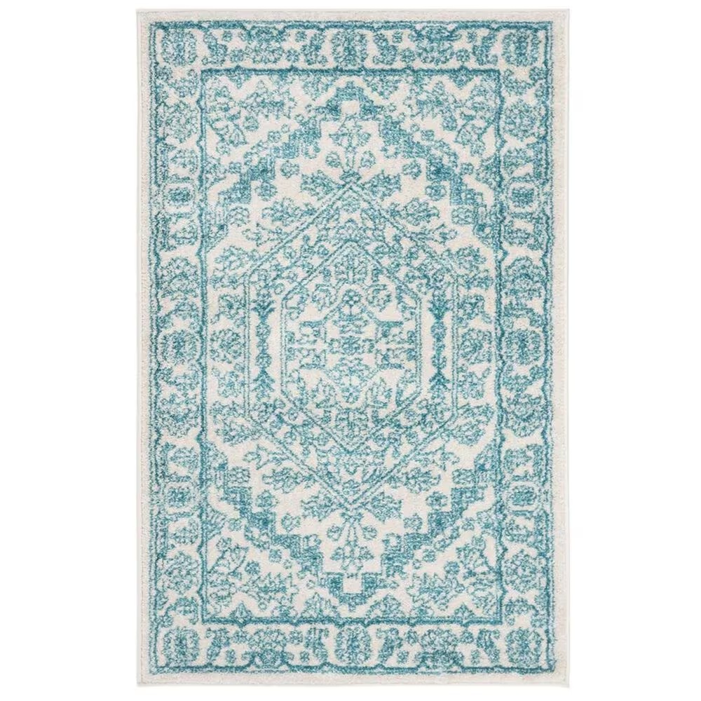 Safavieh Adirondack ADR108G 3' x 5' Ivory and Teal Area Rug