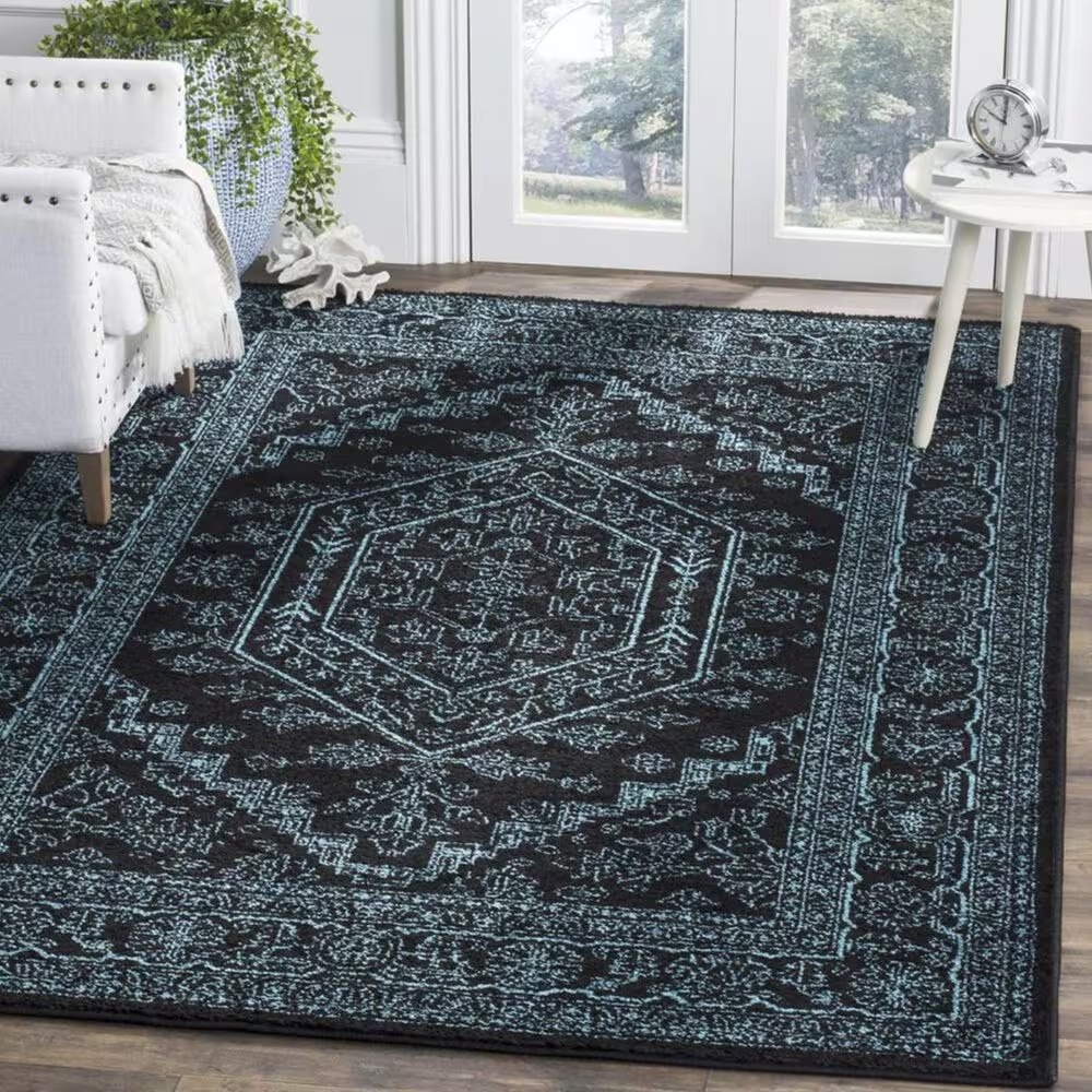 Safavieh Adirondack ADR108K 6' x 9' Black and Teal Area Rug
