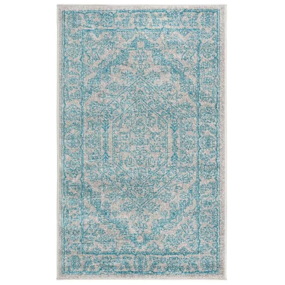 Safavieh Adirondack ADR108L 3' x 5' Light Grey and Teal Area Rug
