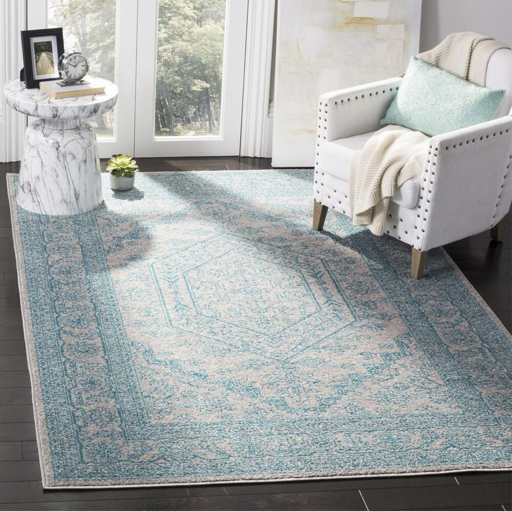 Safavieh Adirondack ADR108L 5'1" x 7'6" Light Grey and Teal Area Rug