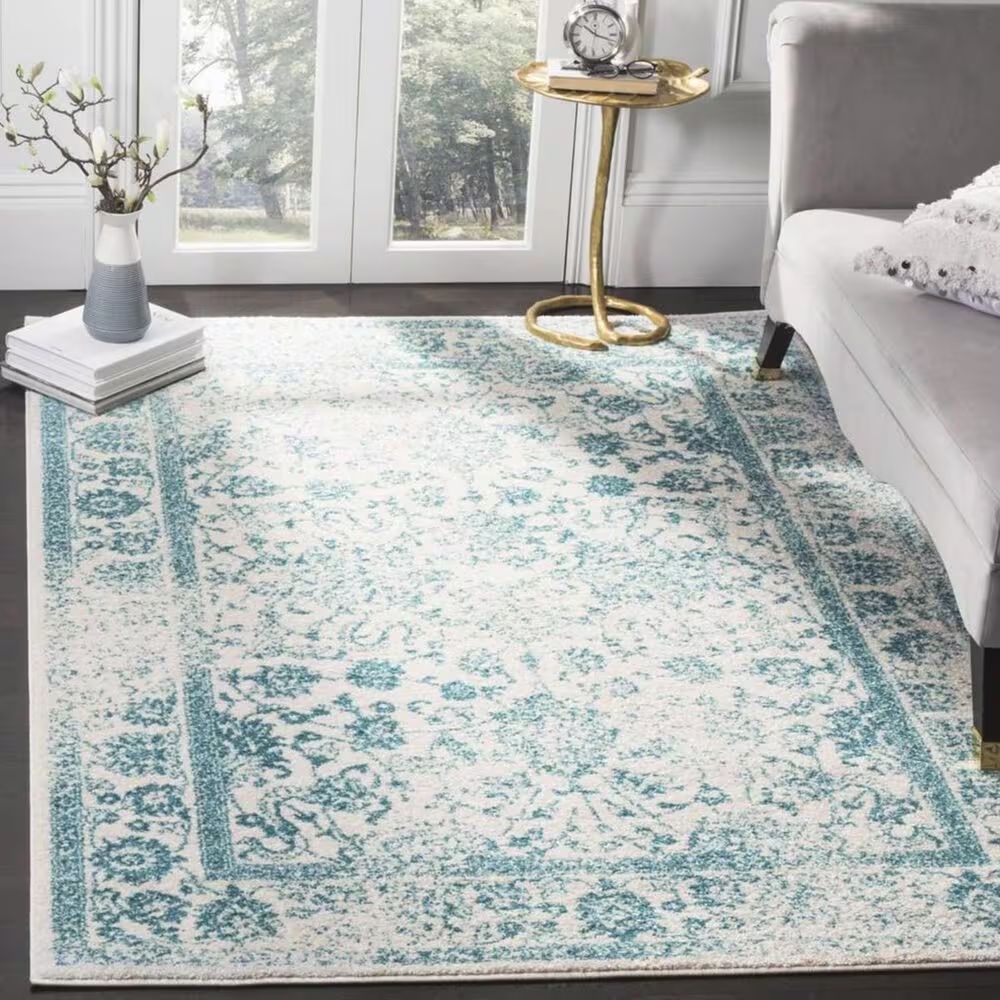 Safavieh Adirondack ADR109D 5'1" x 7'6" Ivory and Teal Area Rug