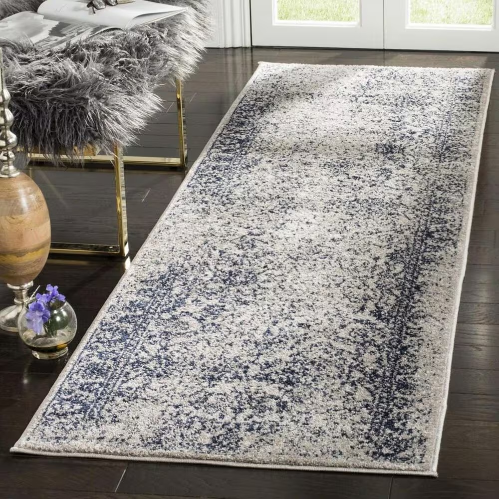 Safavieh Adirondack ADR109P 2'6" x 8' Grey and Navy Runner