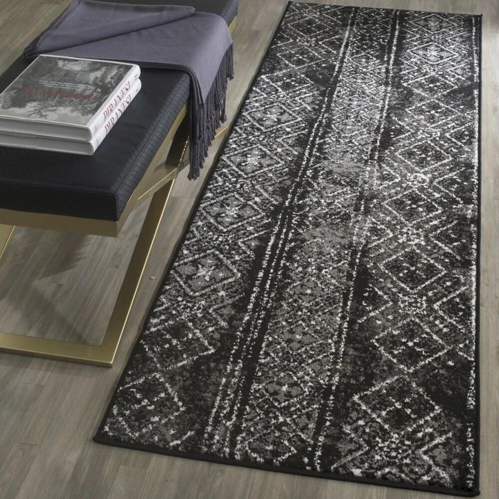 Safavieh Adirondack ADR111C 2'6" x 6' Black and Silver Runner