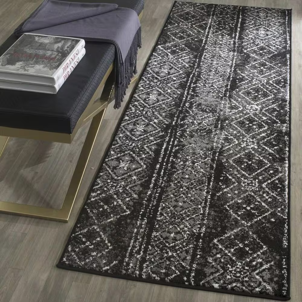 Safavieh Adirondack ADR111C 2'6" x 8' Black and Silver Runner