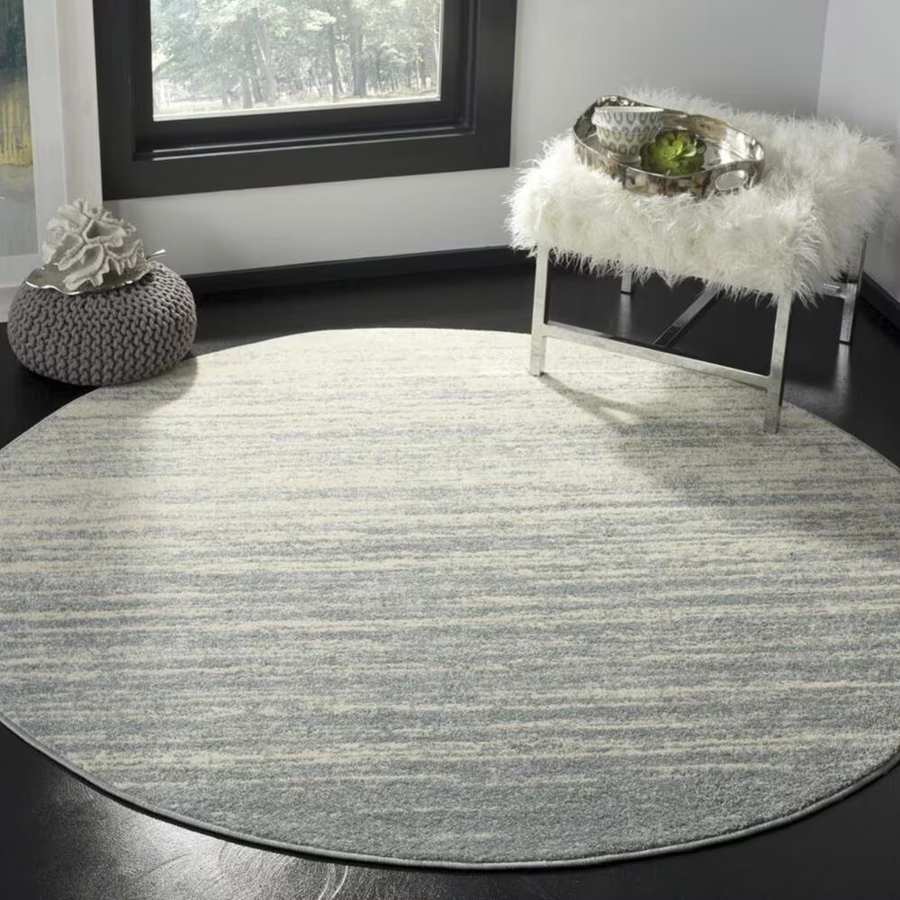 Safavieh Adirondack ADR113T 4' Round Slate and Cream Area Rug