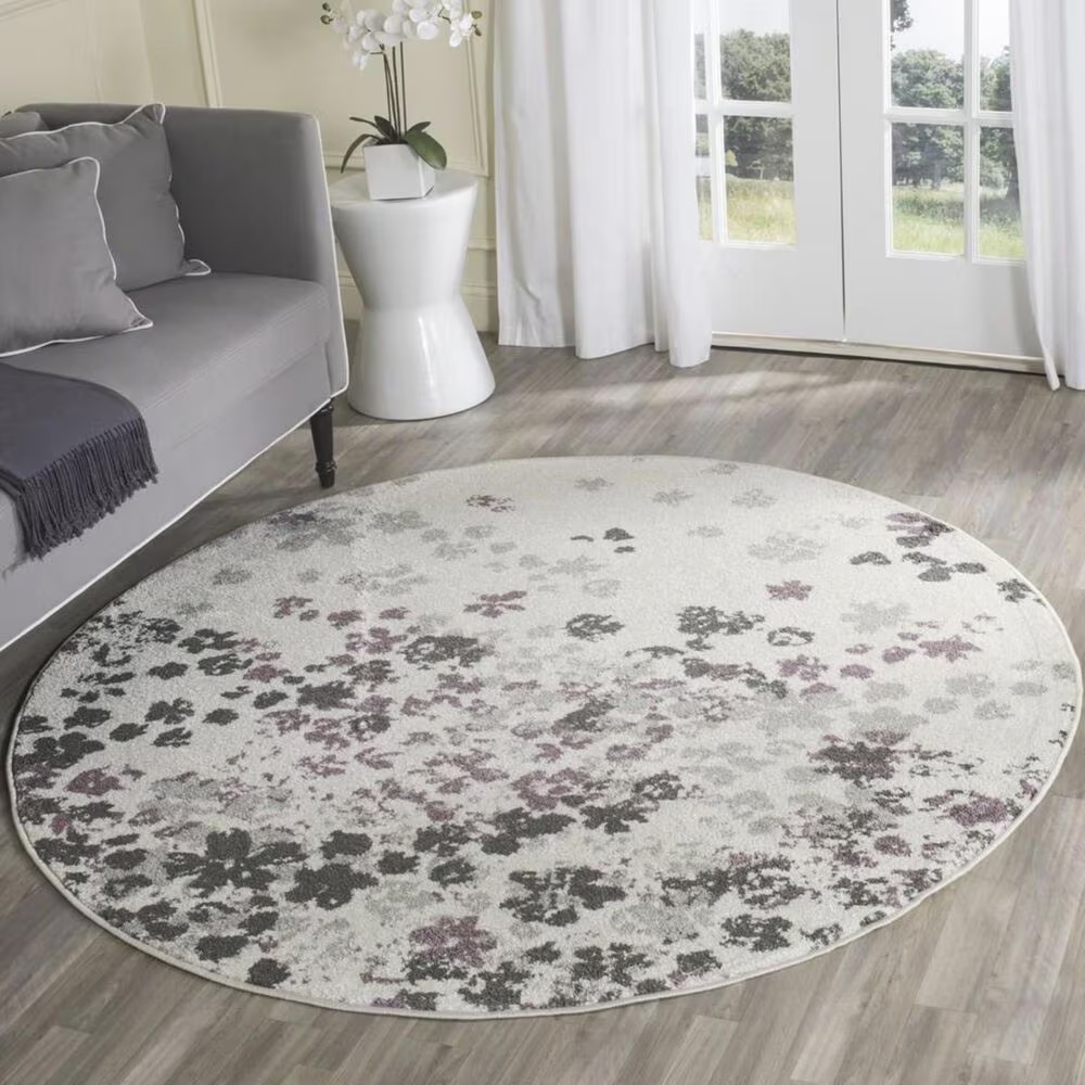 Safavieh Adirondack ADR115L 6' Round Ivory and Purple Area Rug