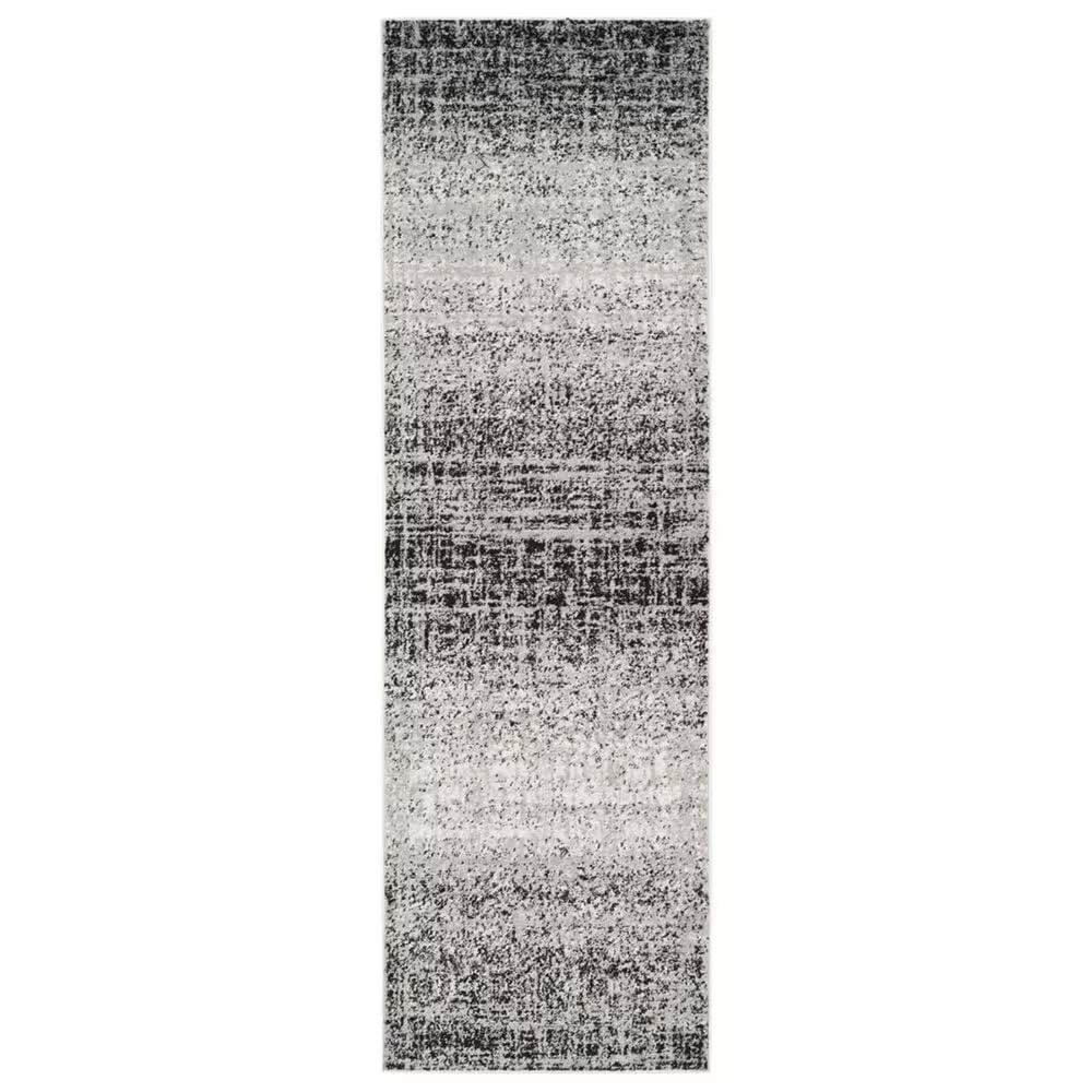 Safavieh Adirondack ADR116A 2'6" x 22' Silver and Black Runner