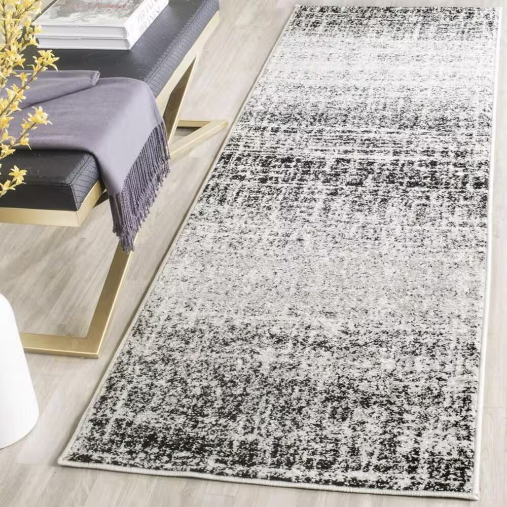 Safavieh Adirondack ADR116B 2'6" x 8' Ivory and Black Runner