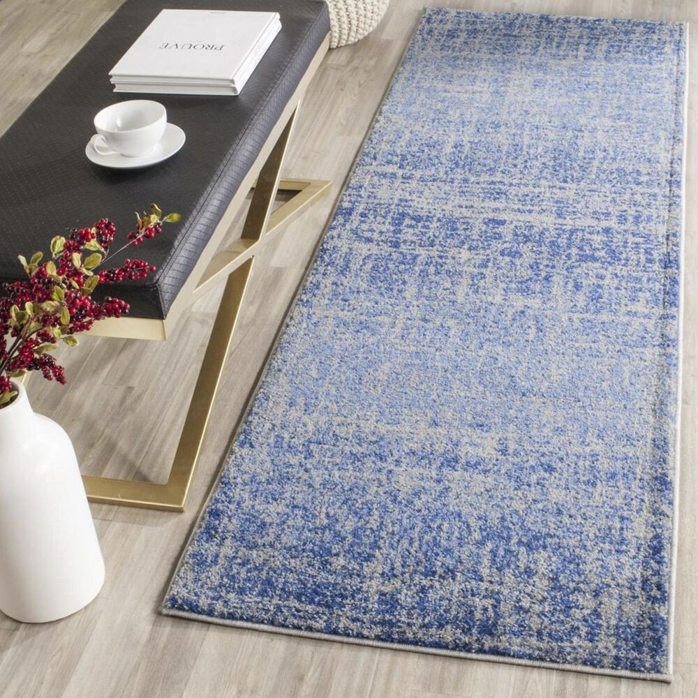 Safavieh Adirondack ADR116D 2'6" x 10' Blue and Silver Runner