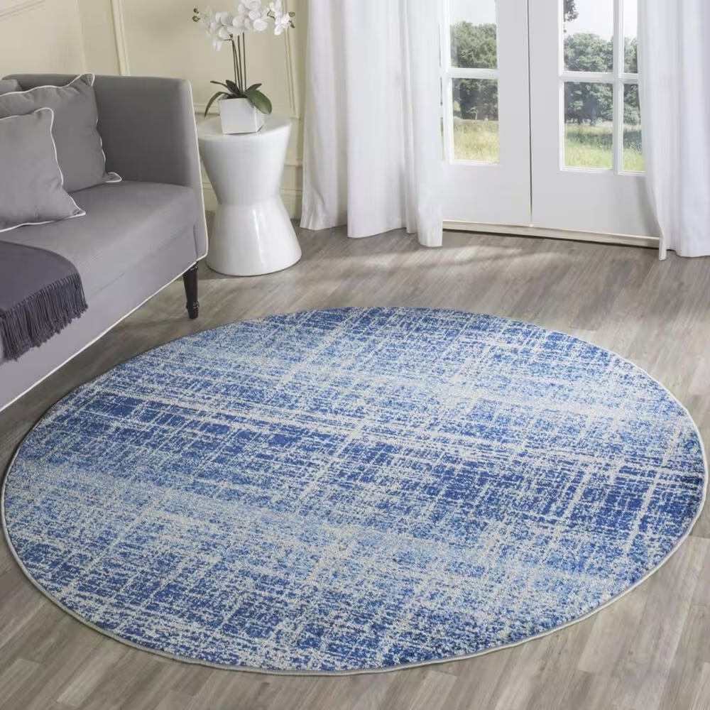 Safavieh Adirondack ADR116D 6' Round Blue and Silver Area Rug