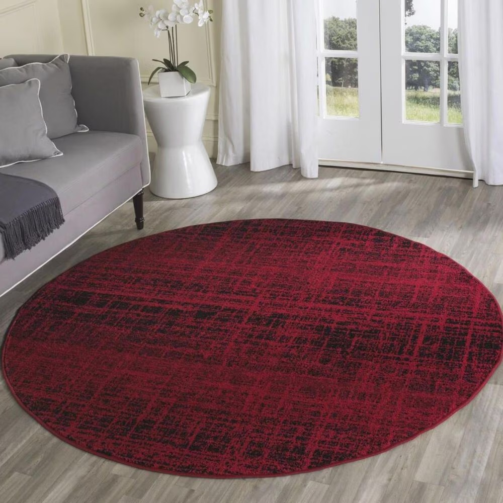 Safavieh Adirondack ADR116F 6' Round Red and Black Area Rug