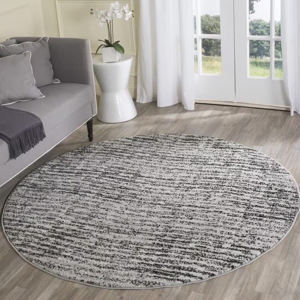 Safavieh Adirondack ADR117A 4' Round Black and Silver Area Rug