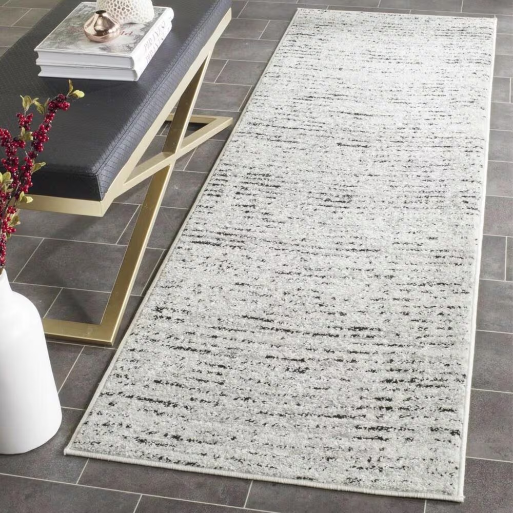 Safavieh Adirondack ADR117B 2'6" x 20' Ivory and Silver Runner