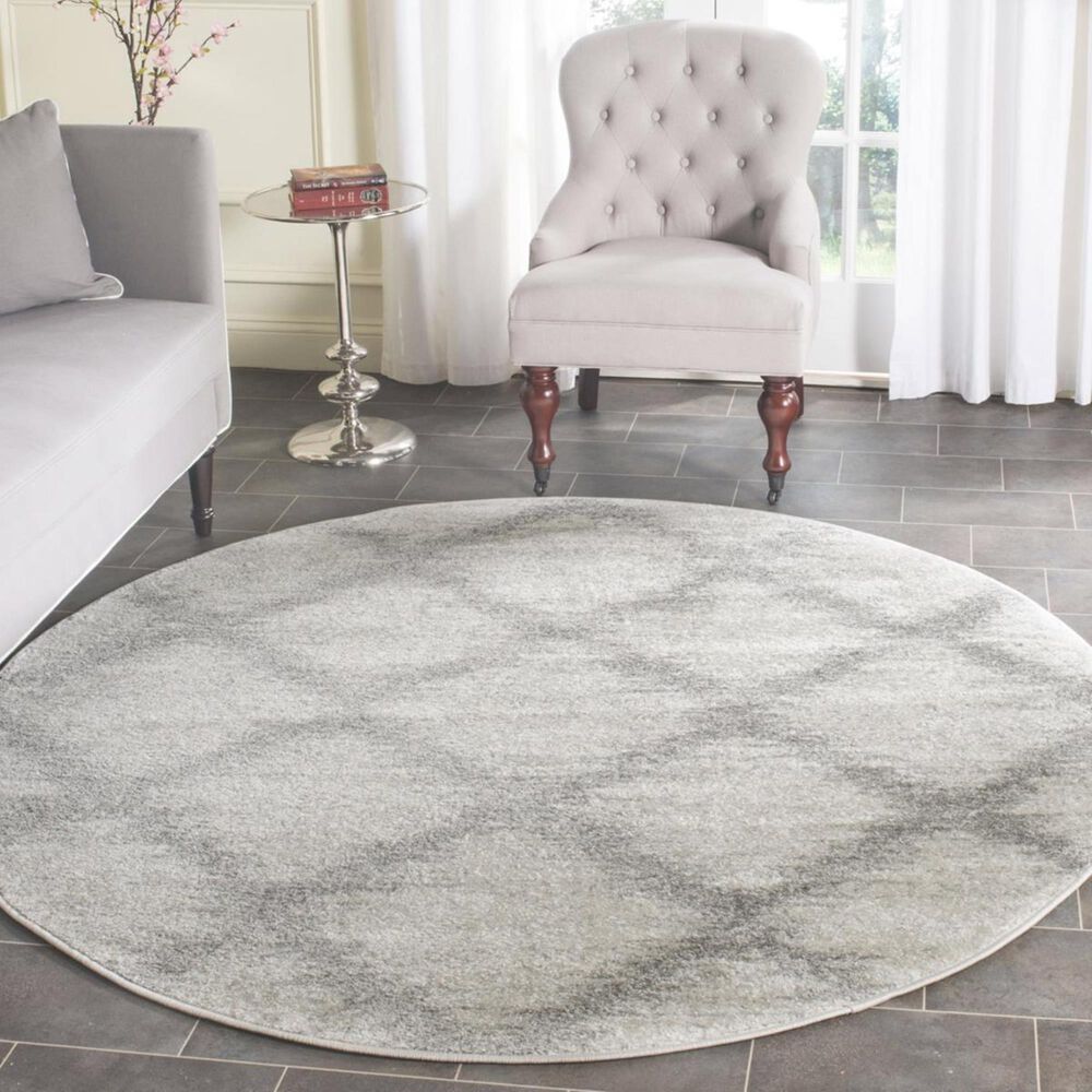 Safavieh Adirondack ADR122B 6' Round Ivory and Silver Area Rug