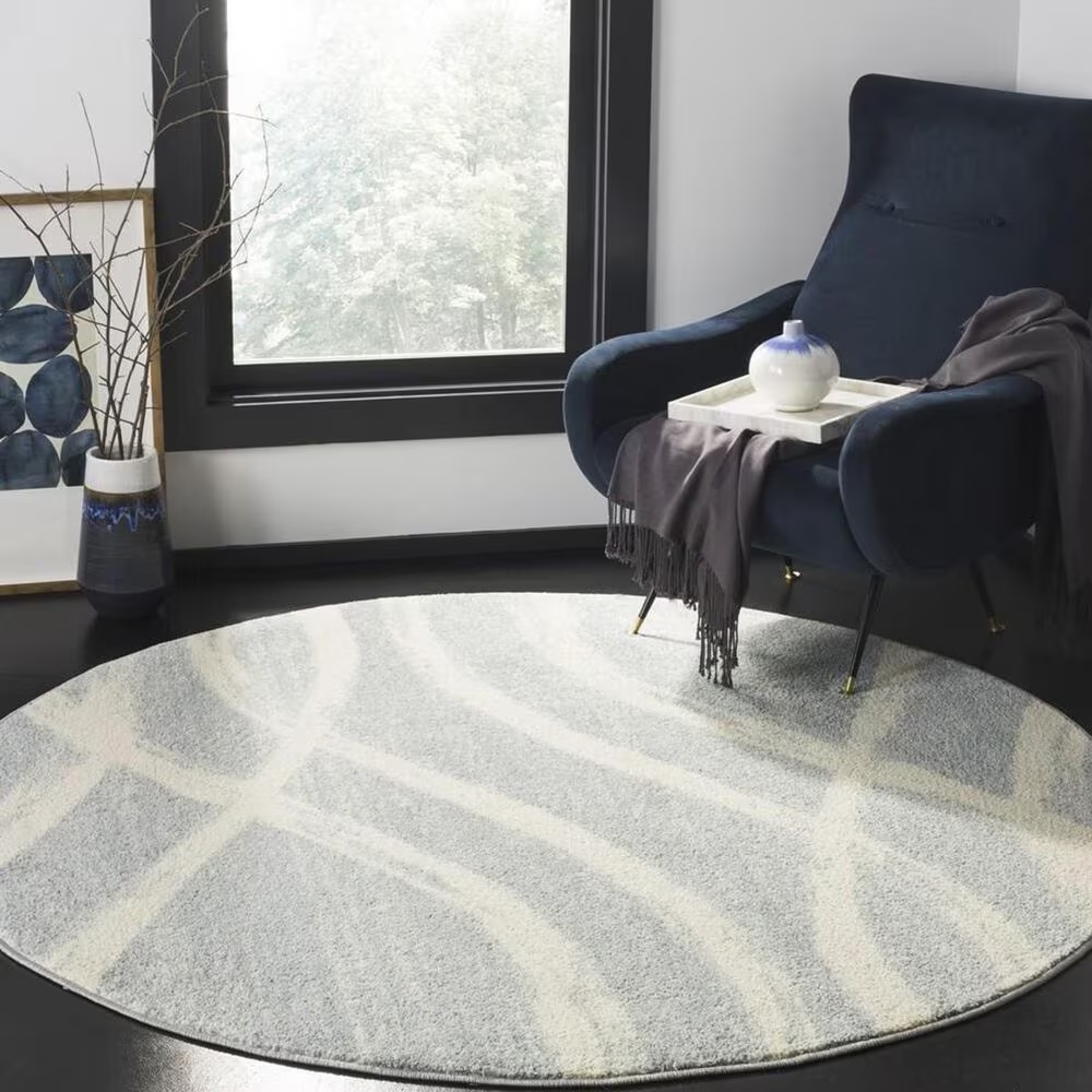 Safavieh Adirondack ADR125T 6' Round Cream and Slate Area Rug