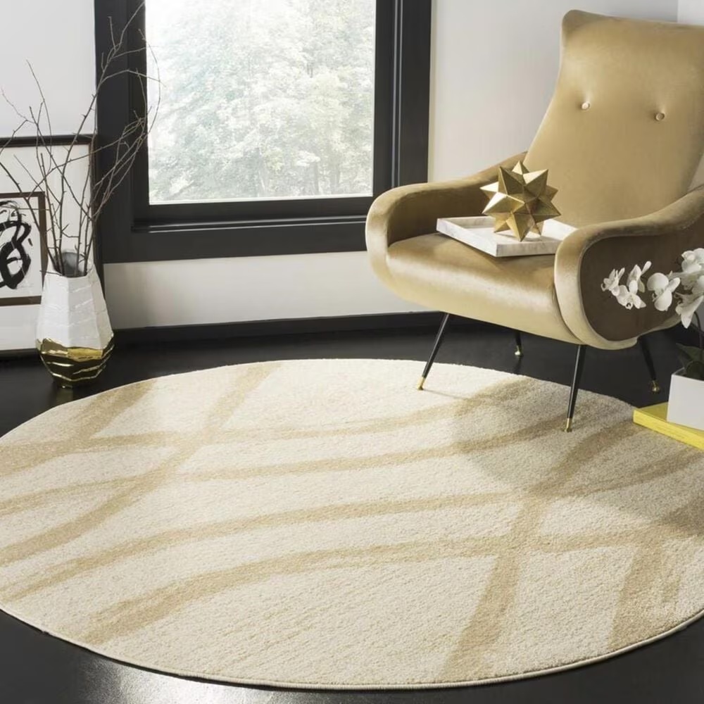 Safavieh Adirondack ADR125W 6' Round Cream and Champagne Area Rug