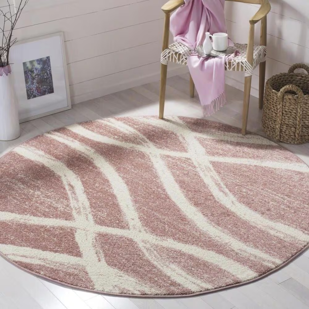 Safavieh Adirondack ADR125Z 6' Round Rose and Cream Area Rug