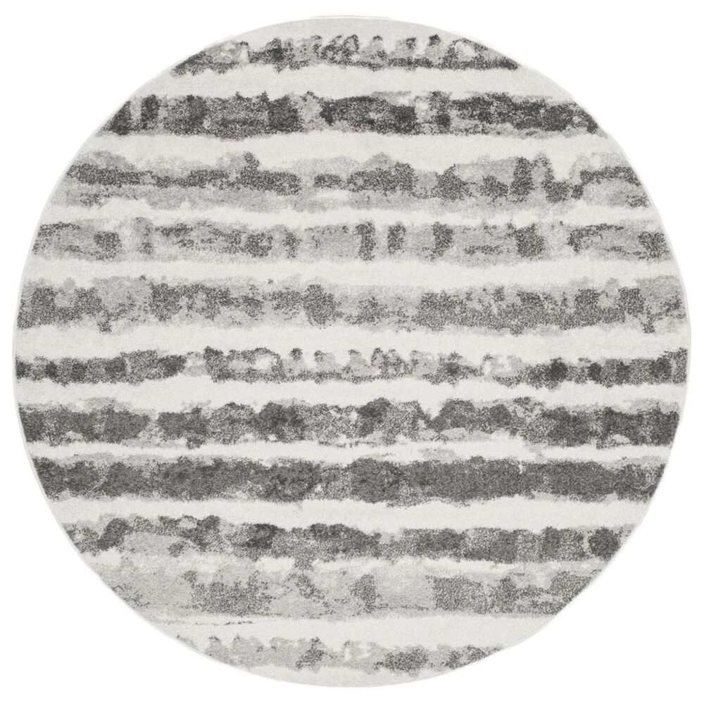 Safavieh Adirondack ADR126N 6' Round Ivory and Charcoal Area Rug
