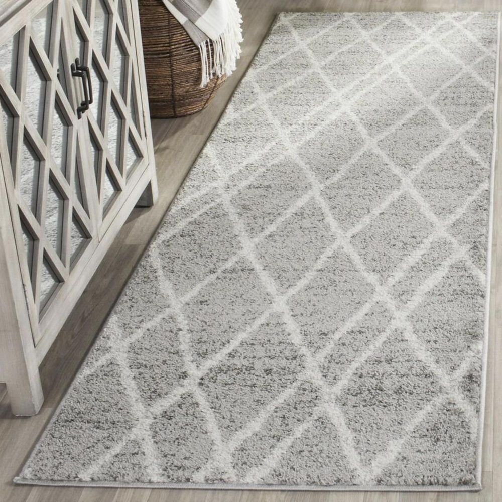 Safavieh Adirondack ADR128B 2'6" x 12' Ivory and Silver Runner