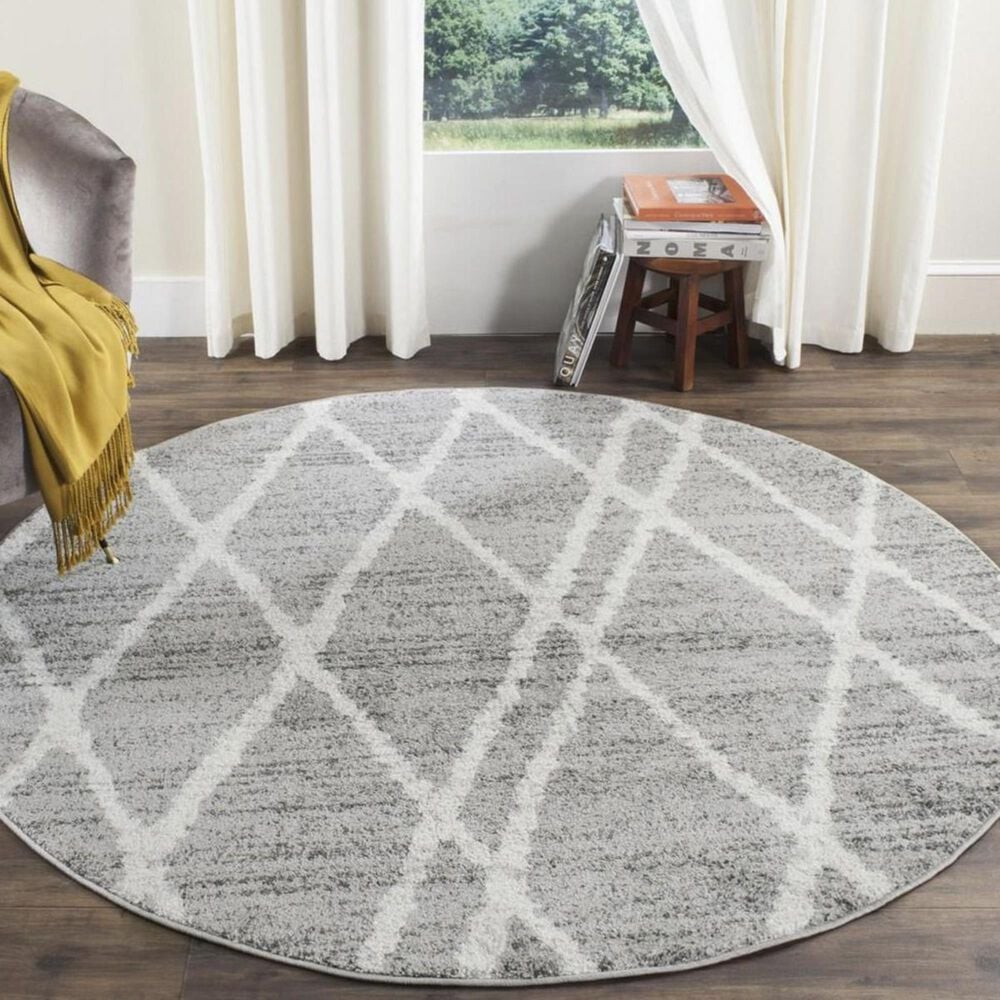 Safavieh Adirondack ADR128B 6' Round Ivory and Silver Area Rug