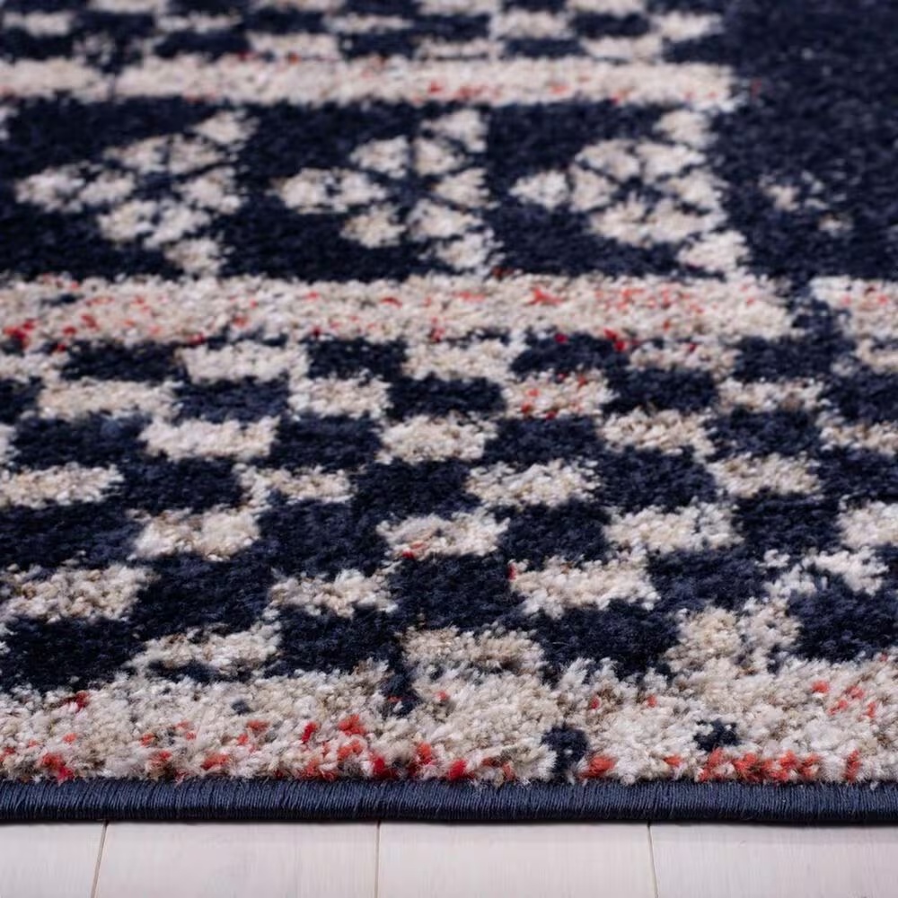 Safavieh Adirondack ADR202N 6' Square Vintage Navy and Light Grey Area Rug
