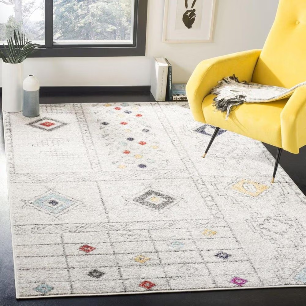 Safavieh Adirondack ADR206F 5'1" x 7'6" Light Grey and Aqua Area Rug
