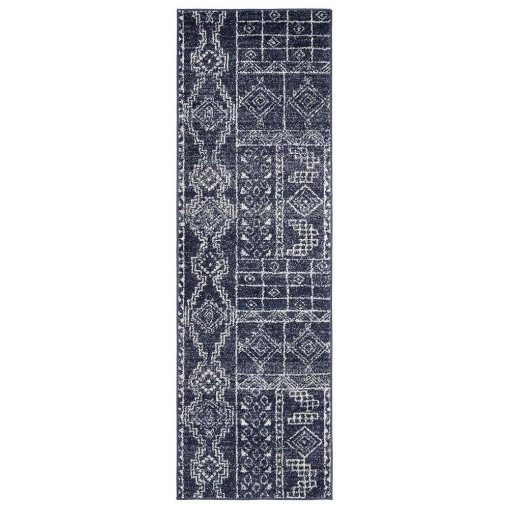 Safavieh Adirondack ADR206N 2'6" x 8' Navy and Silver Runner