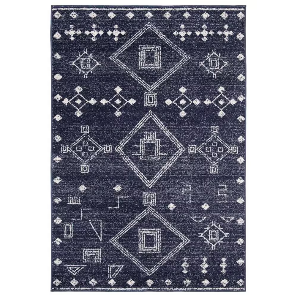 Safavieh Adirondack ADR208N 5'1" x 7'6" Navy and Silver Area Rug