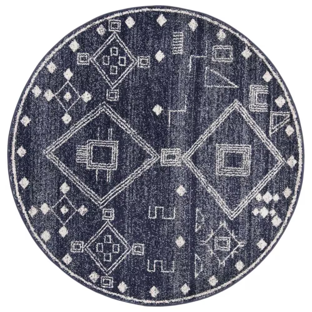 Safavieh Adirondack ADR208N 6' Round Navy and Silver Area Rug