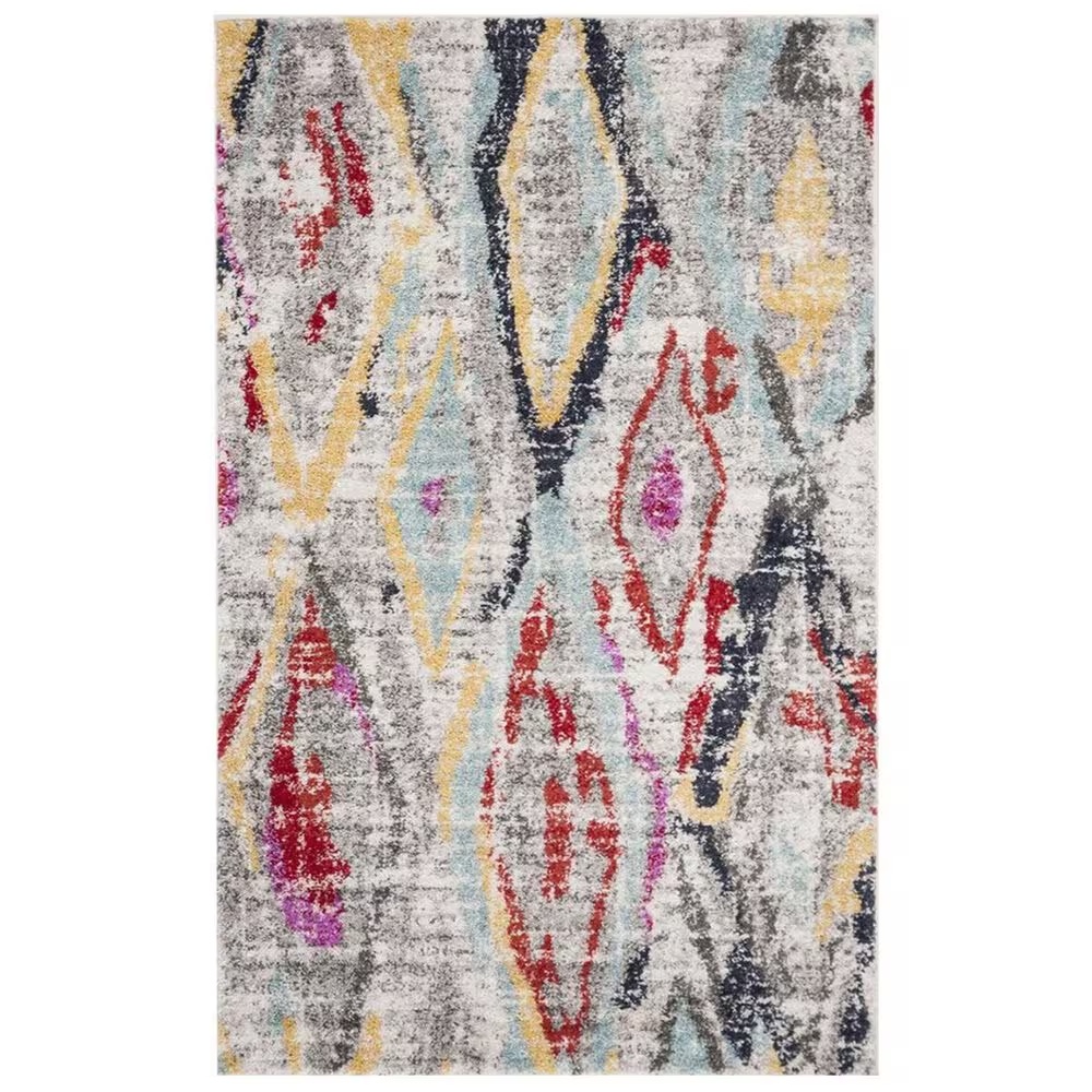 Safavieh Adirondack ADR209F 3' x 5' Light Grey and Red Area Rug